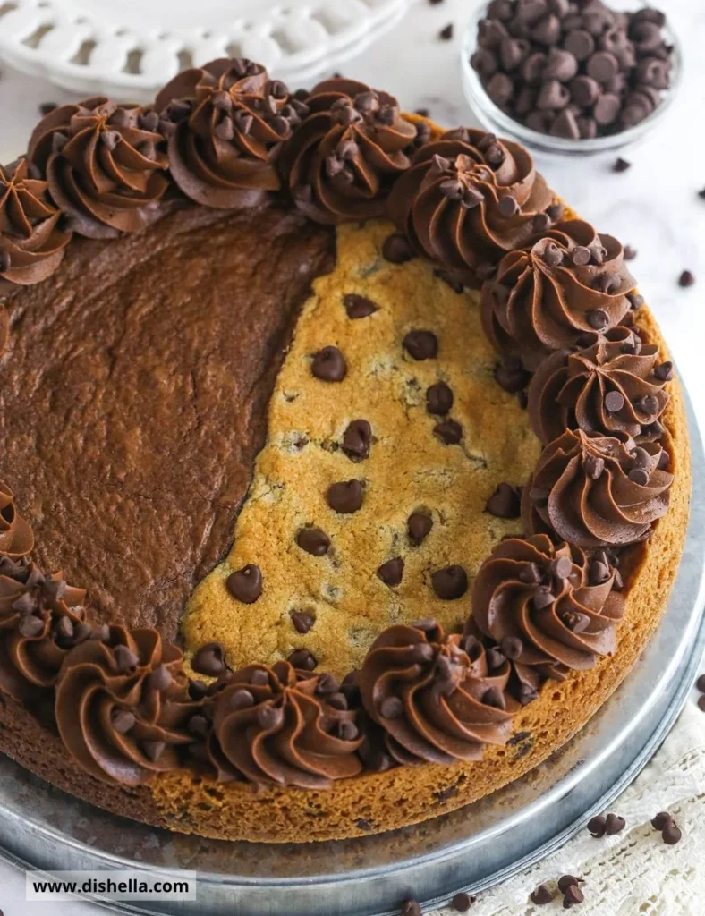 Brookie Cookie Cake With Chocolate Buttercream