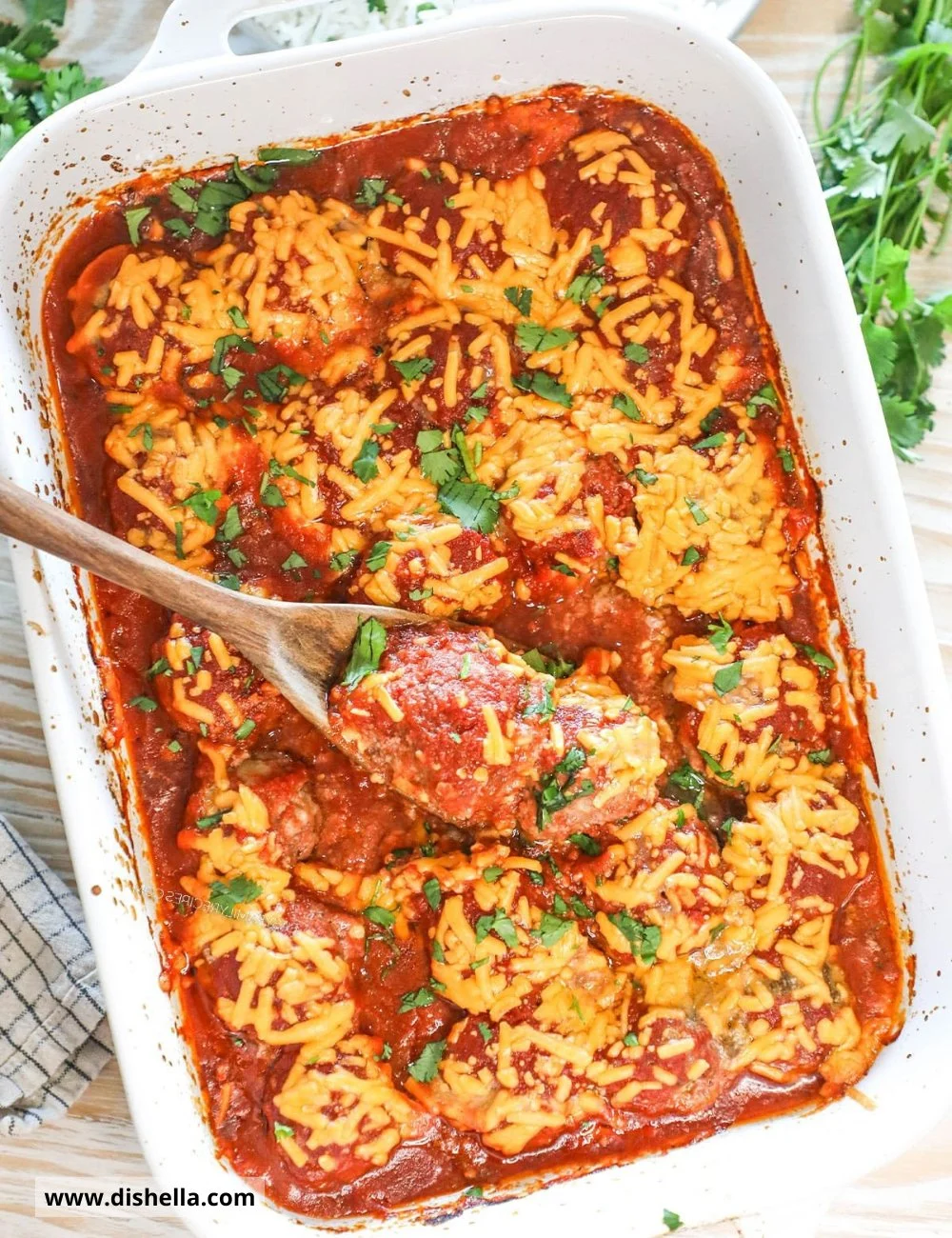 Chili Cheese Meatball Bake