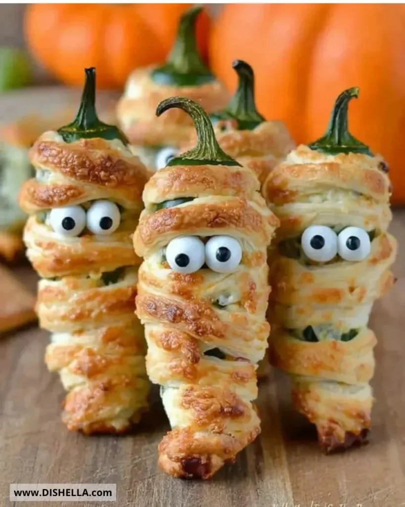 Jalapeno Popper Mummies recipe for Halloween snacks