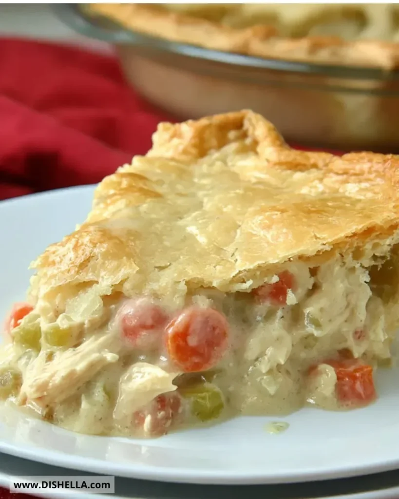 Homemade Mom's Chicken Pot Pie with flaky crust and delicious filling