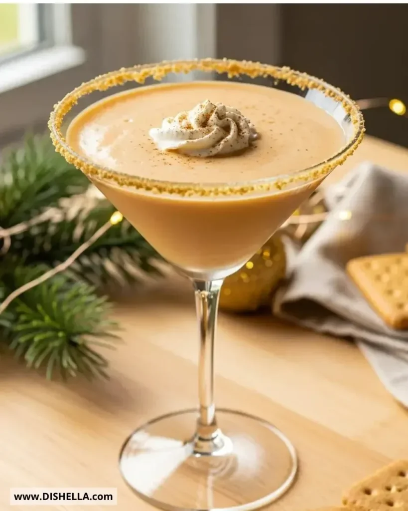 Delicious Pumpkin Pie Martini topped with cream and spices