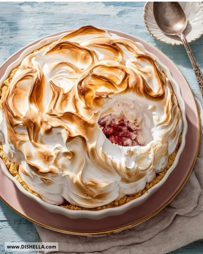 Delicious Queen of Puddings dessert with layers of custard and meringue