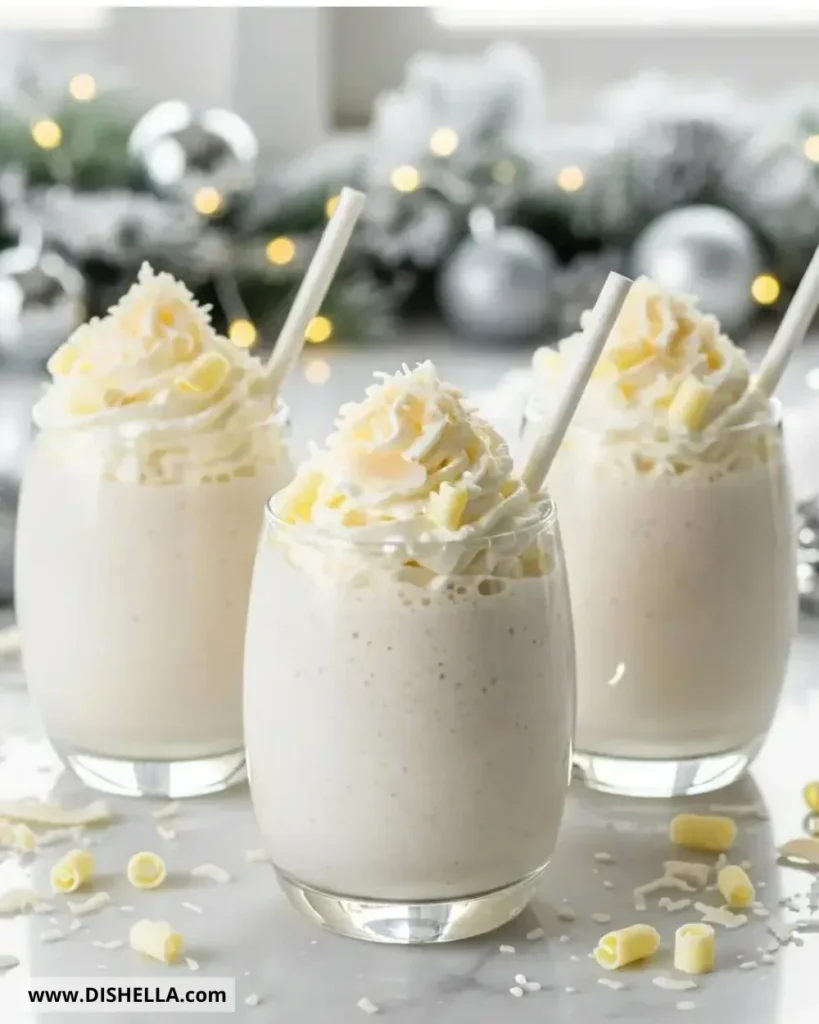 Delicious Winter Wonderland Smoothie topped with festive ingredients
