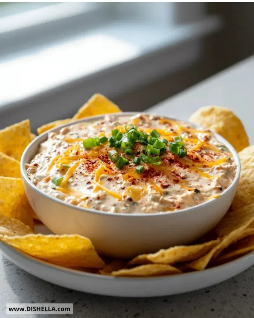 Delicious Alabama Fire Cracker Dip served in a bowl with crackers