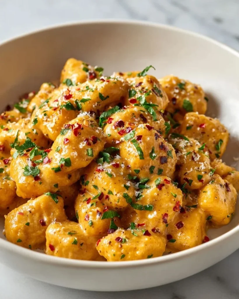Delicious butternut squash gnocchi served with sage butter sauce