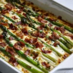 Cheesy Asparagus Casserole Keto dish served in a baking dish