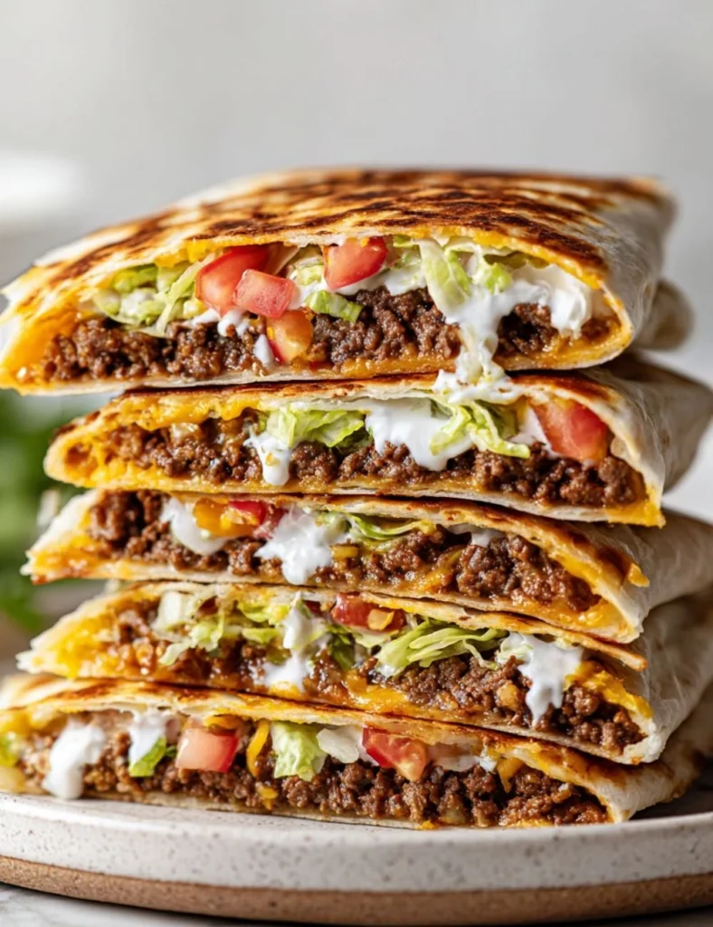 Homemade Crunchwrap Supreme inspired by Taco Bell's recipe