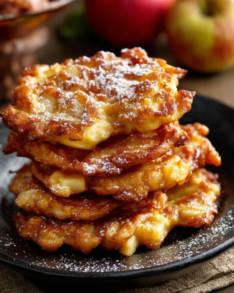Fluffy air fryer apple fritters ready to be enjoyed