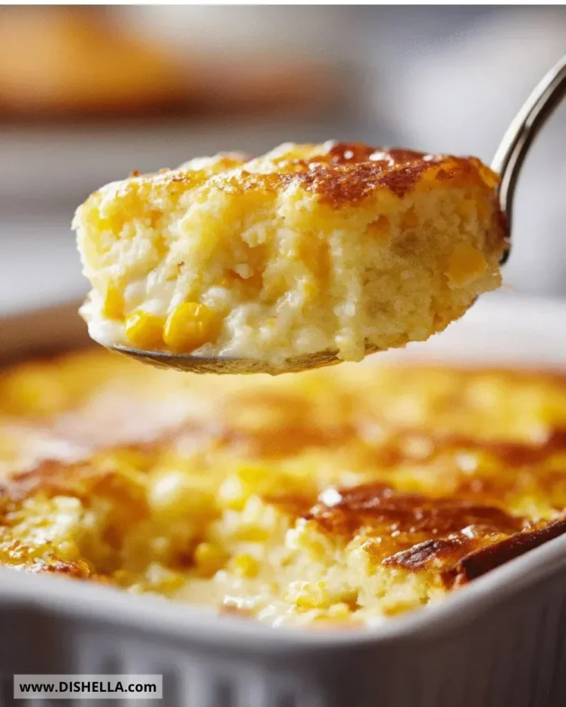 Delicious Grandma's corn pudding served in a dish
