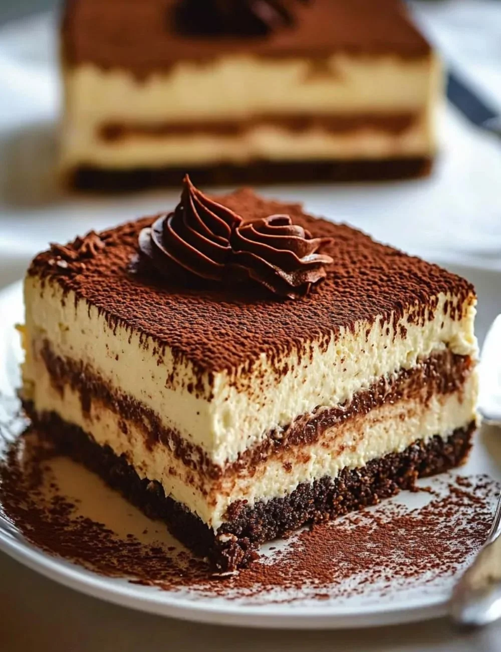 Deliciously layered tiramisu cheesecake with coffee flavor and creamy texture