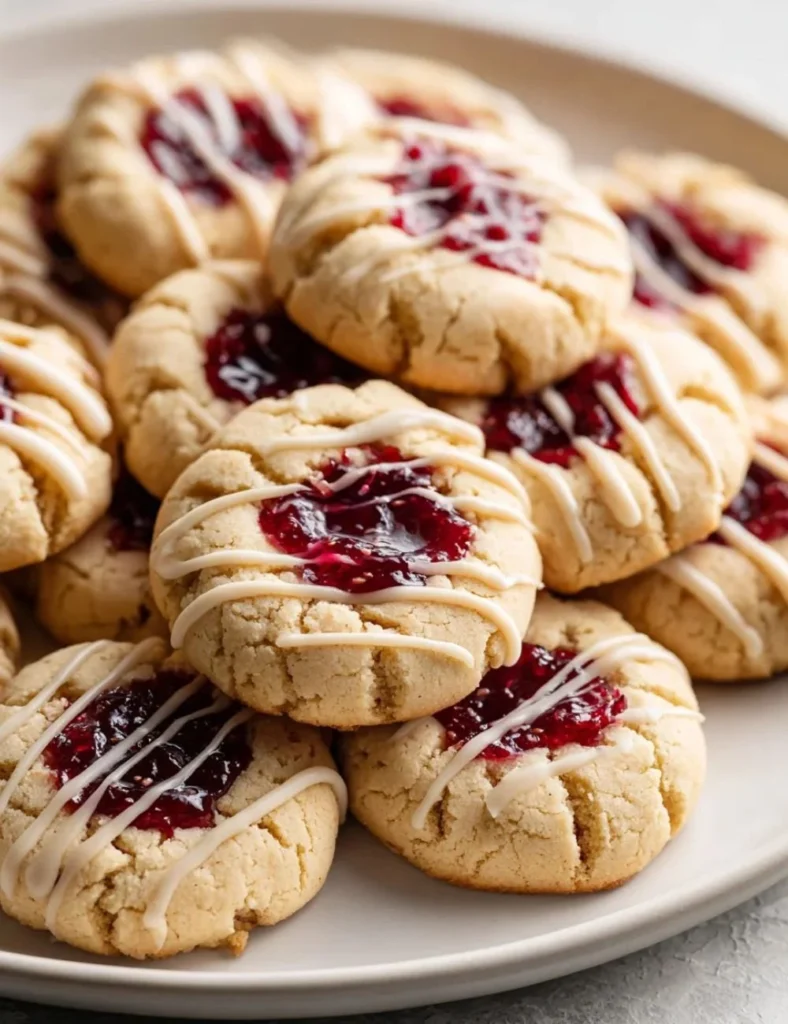 Plate of freshly baked Lemon Cranberry Cookies with a zesty lemon garnish