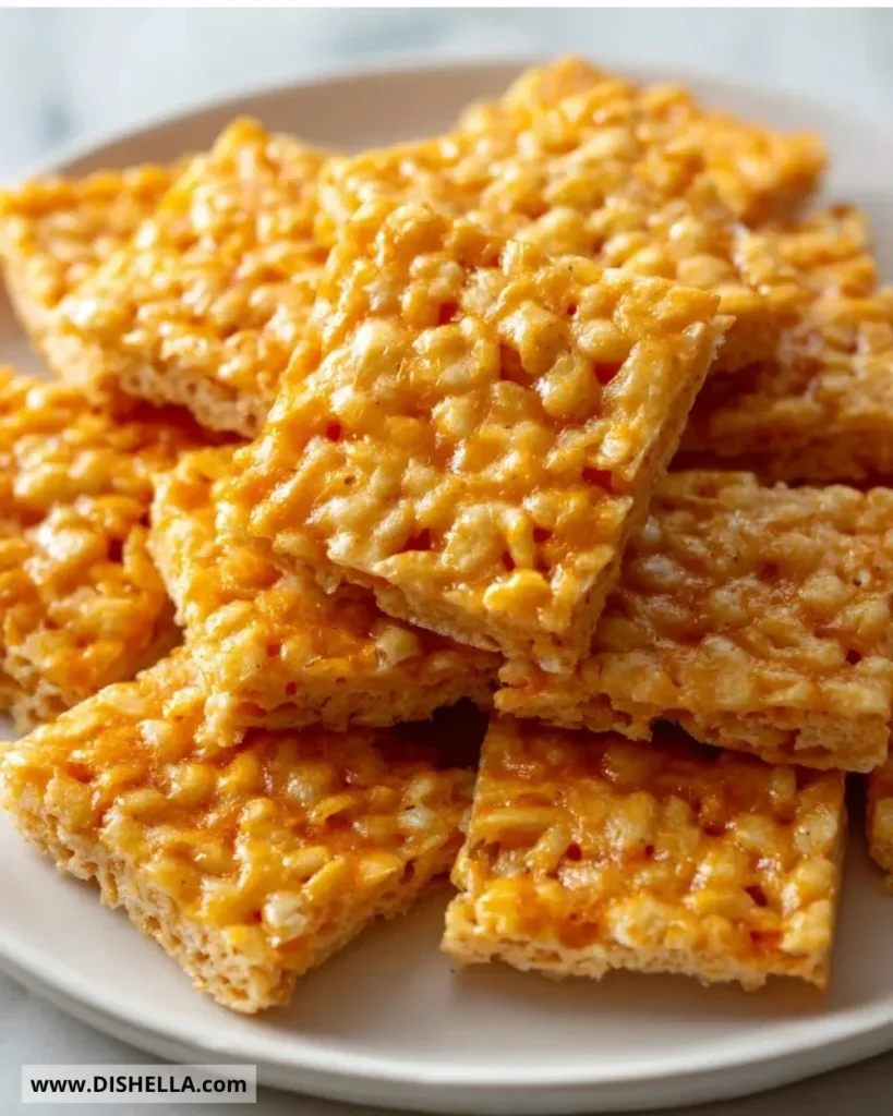 Rice Krispie Cheddar Crackers served in a bowl as a tasty snack.