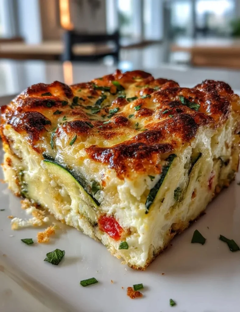Cottage Cheese Veggie Bake with colorful vegetables and cheese topping