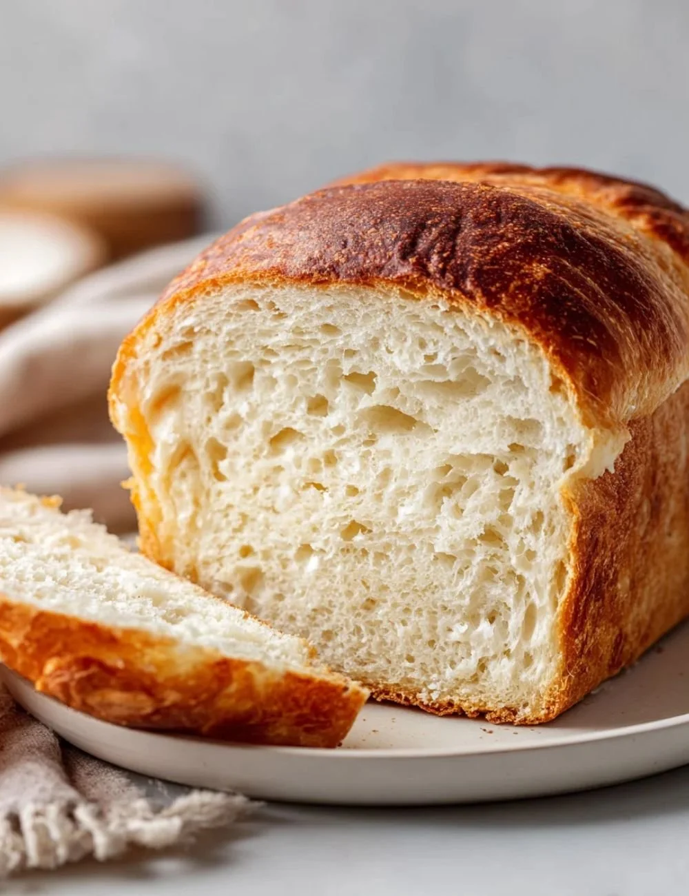 Crispy air fryer bread loaf golden brown