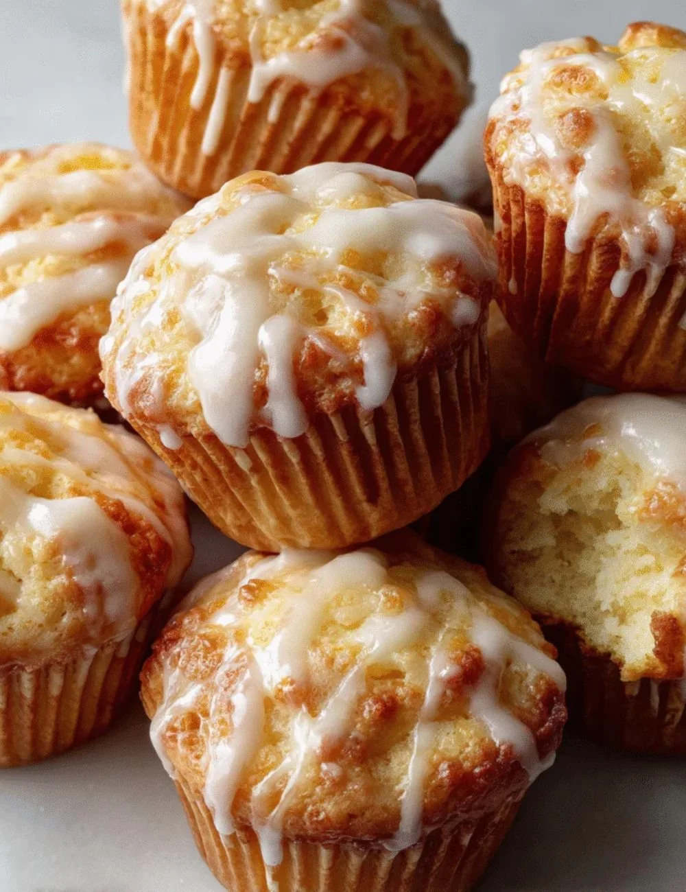 Lemon cream cheese swirl muffins fresh out of the oven