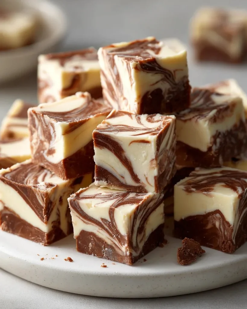 Delicious marshmallow swirl fudge with creamy layers and a rich texture