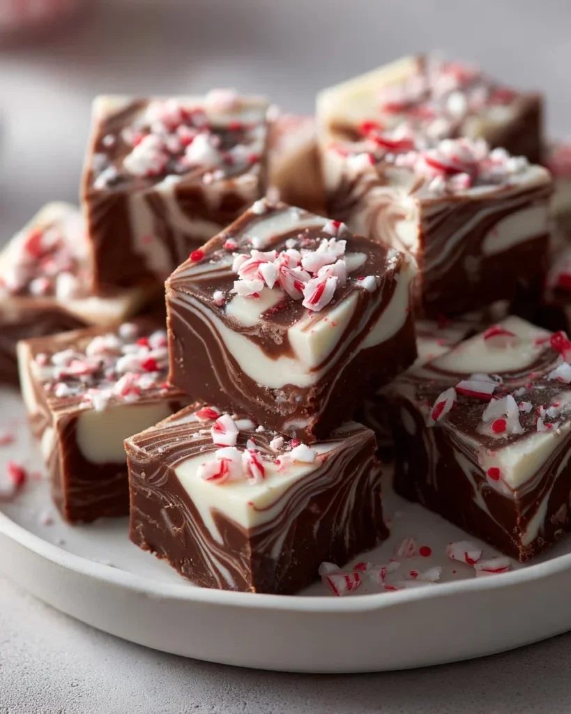 Delicious peppermint fudge swirled with vibrant peppermint flavor.