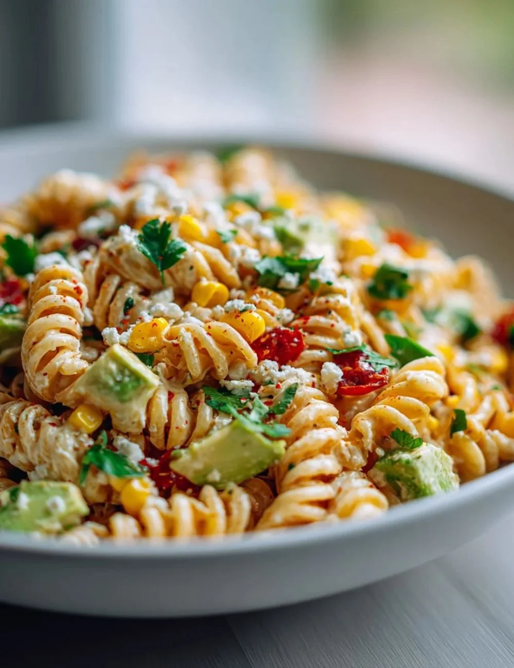 Delicious Mexican street corn pasta salad with fresh ingredients and bold flavors