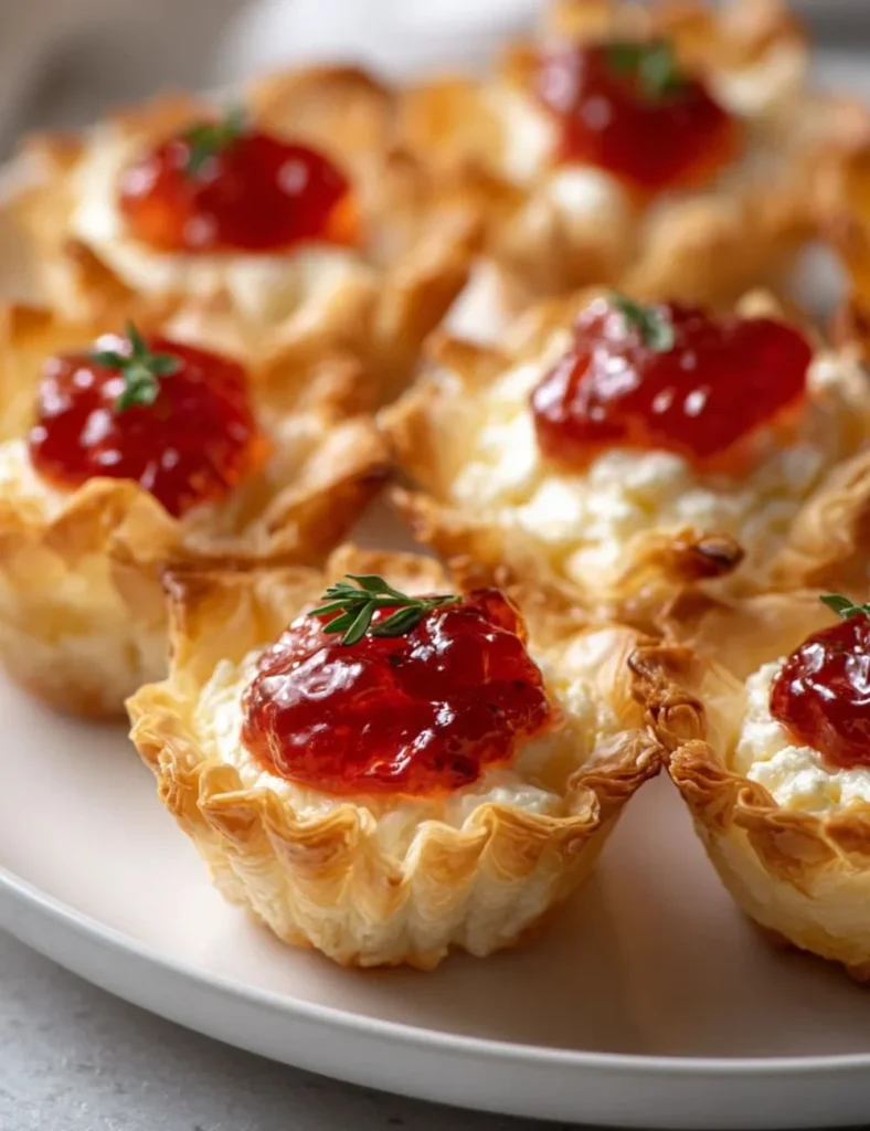 Quick Pepper Jelly Cream Cheese Dip served with crunchy bites