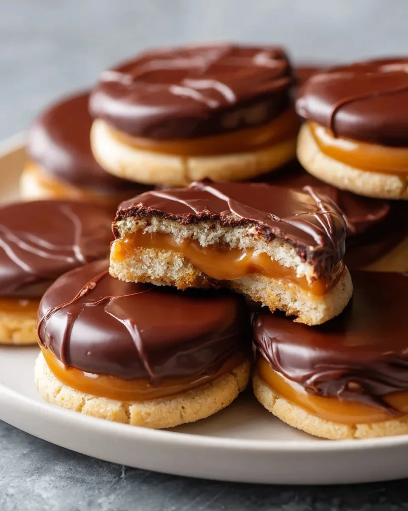 Ultimate Twix-style cookies with caramel, chocolate, and cookie layers