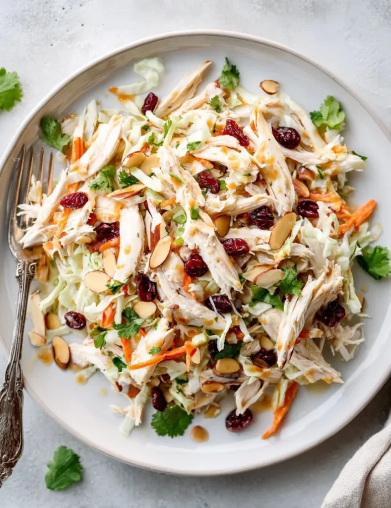 Asian Chicken Cranberry Salad with vibrant vegetables and cranberries