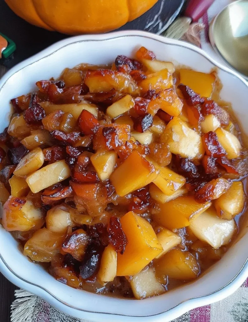 Delicious butternut squash apple bake, a cozy fall dessert.