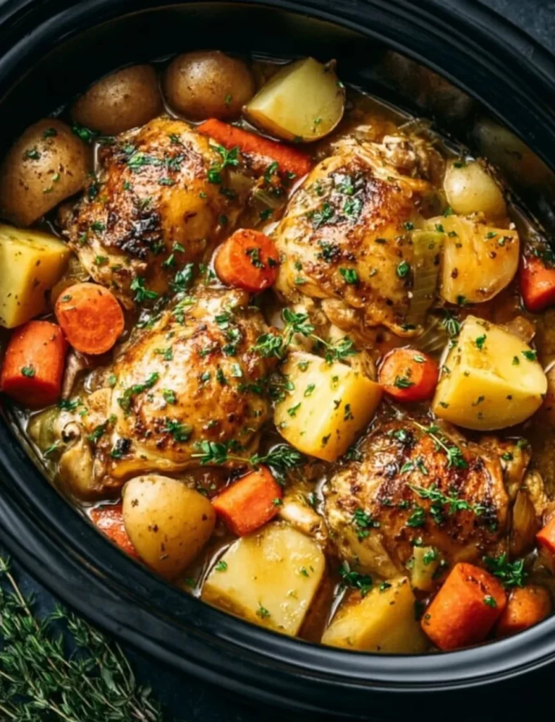 Delicious Crockpot Chicken Pot Roast with vegetables