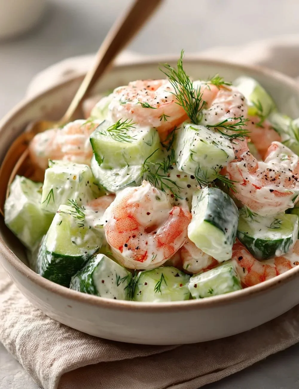 Delicious Cucumber Shrimp Salad with fresh ingredients and vibrant colors.