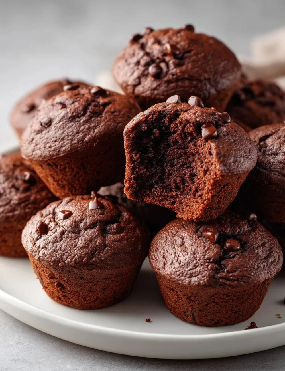 Green Smoothie Chocolate Muffins with healthy ingredients