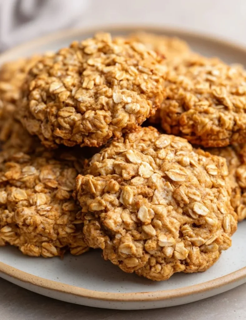Healthy oatmeal protein cookies ready to enjoy on a wooden table