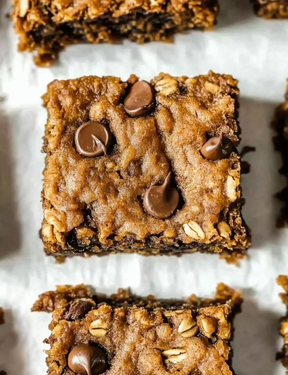 Delicious healthy pumpkin oatmeal bars on a rustic wooden table