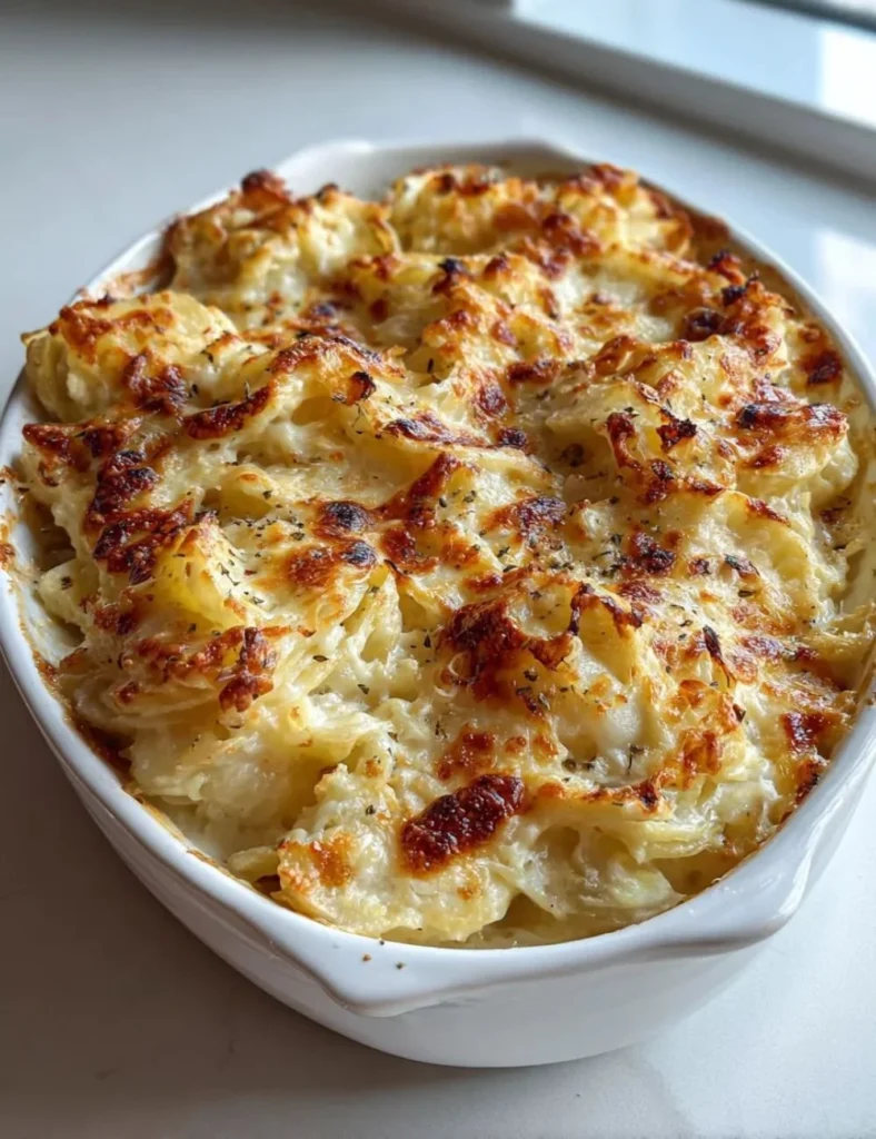 Delicious Potatoes Romanov served at a steakhouse