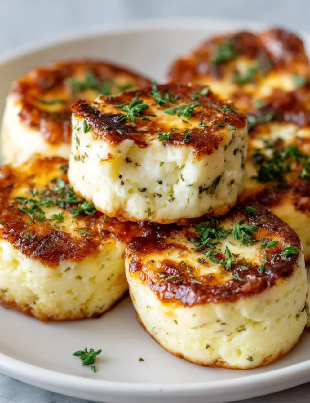 Delicious baked cottage cheese eggs served in a stylish dish