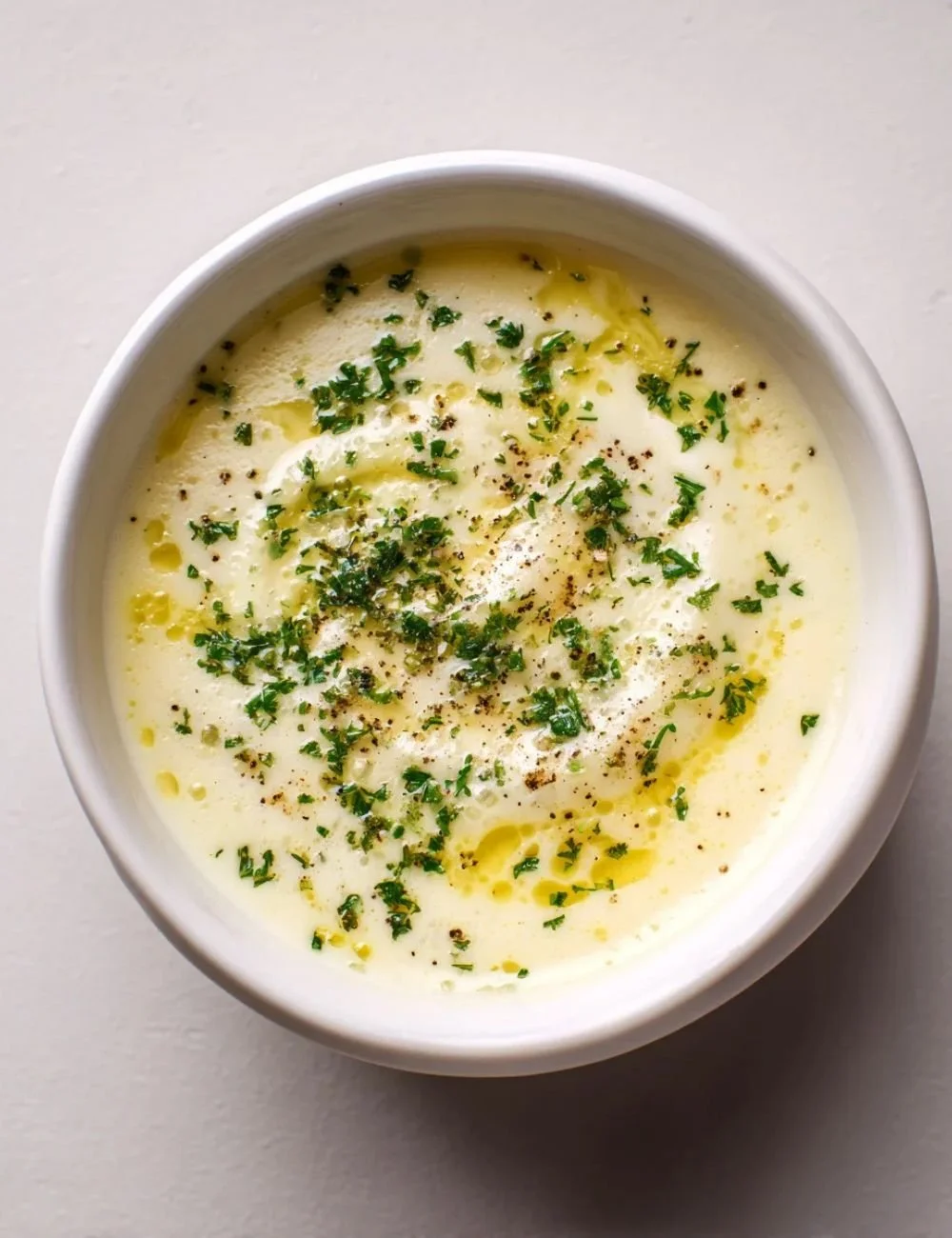 Creamy lemon butter sauce drizzled over grilled fish and vegetables.