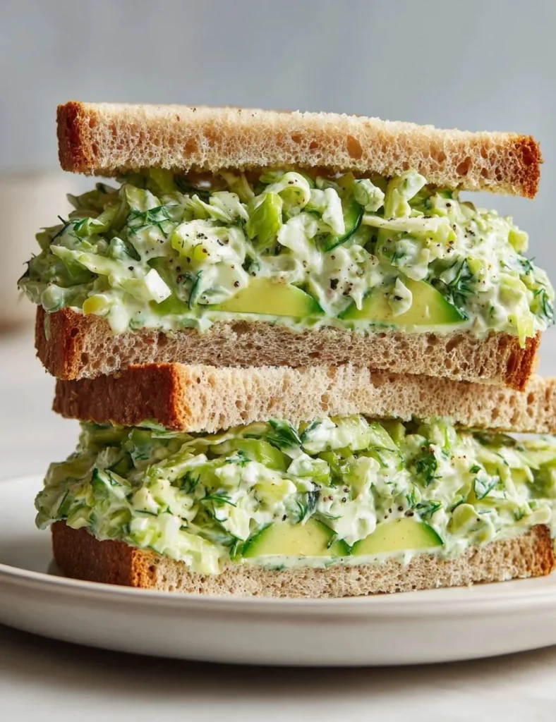 Green Goddess Salad sandwich featuring fresh vegetables and creamy dressing