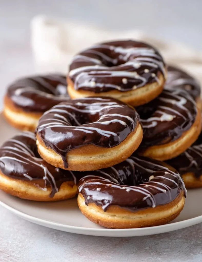 Delicious Keto Donuts in a variety of flavors on a rustic wooden table