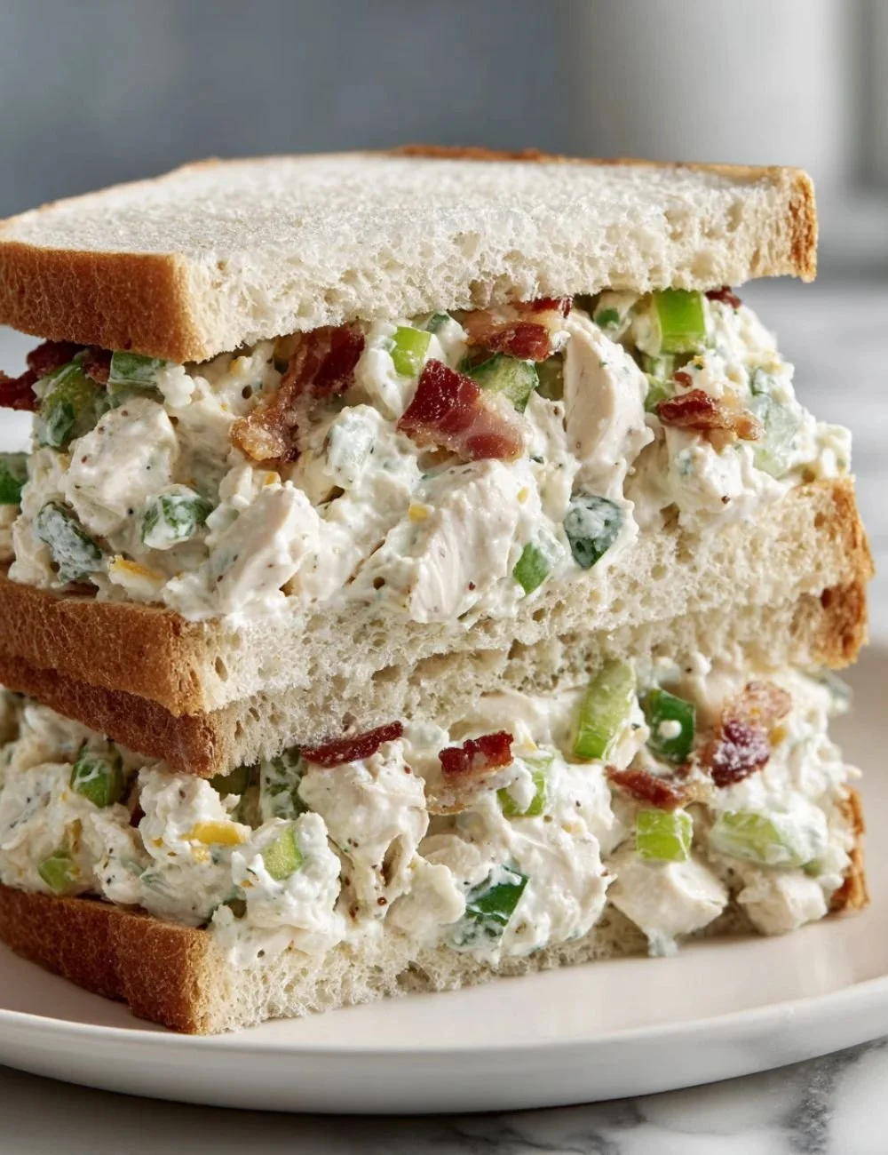 Keto Jalapeno Popper Chicken Salad in a bowl with fresh ingredients