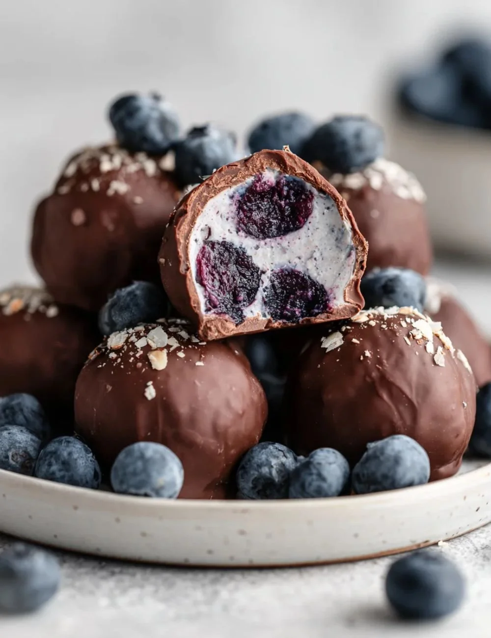 Wholesome frozen blueberry yogurt clusters ready for a tasty snack