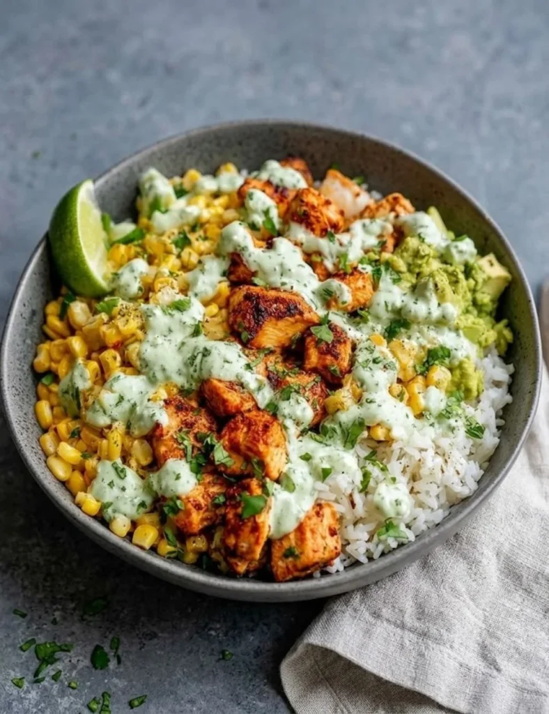Yogurt marinated chicken thighs served with baby potatoes and dill feta sauce.