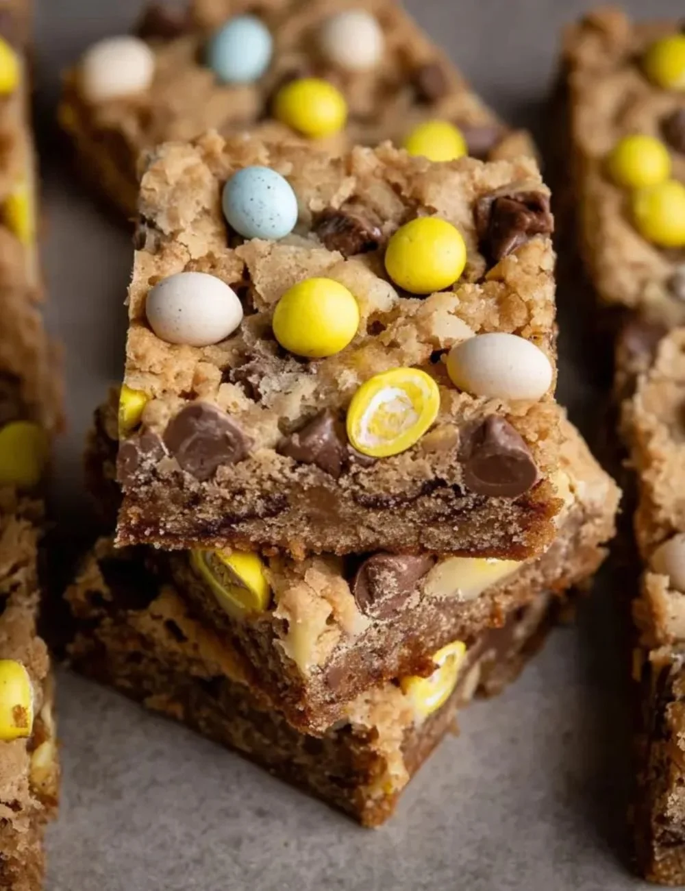 Delicious Cadbury Egg Cookie Bar showcasing chocolate and cookie layers.