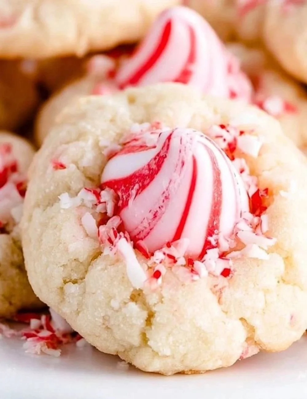 Candy Cane Kiss Cookies