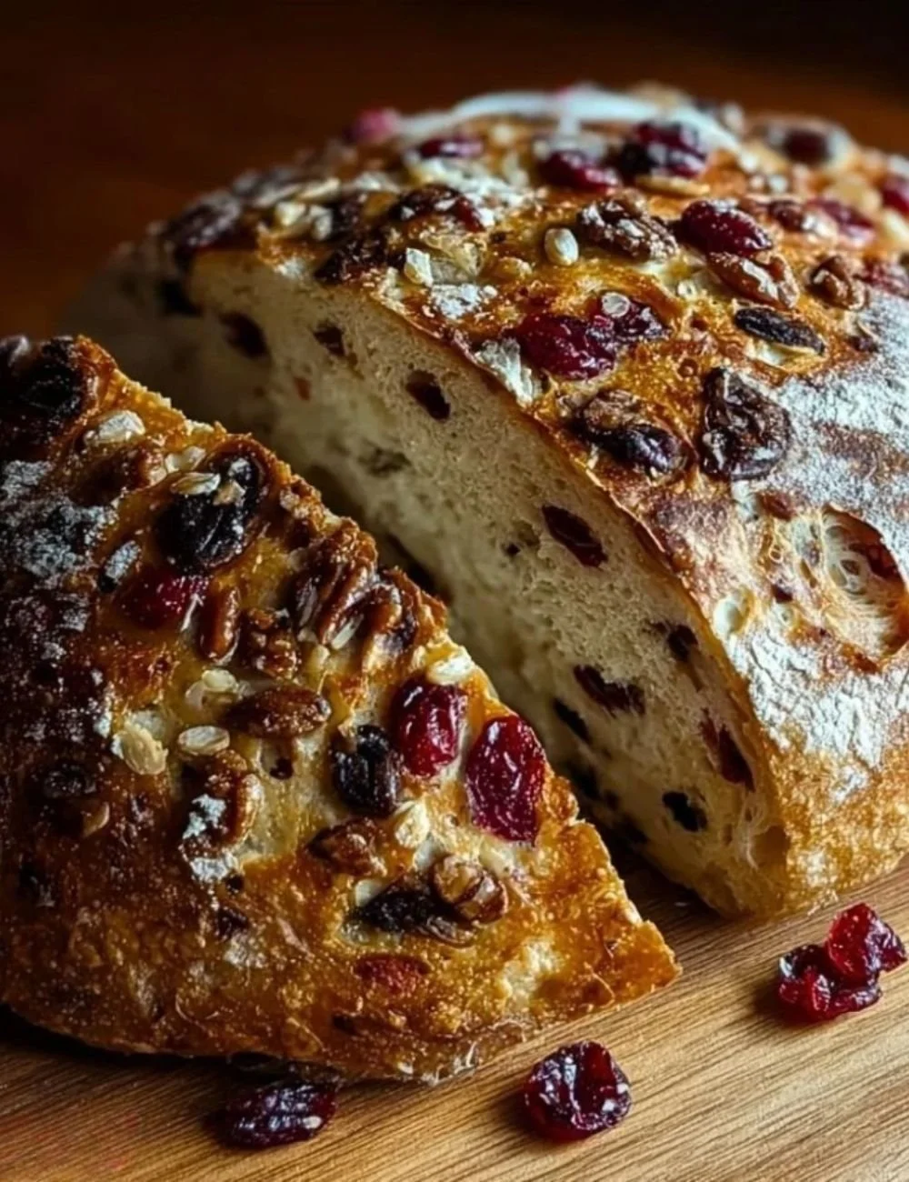 Cranberry Raisin Walnut Cinnamon Artisan Bread