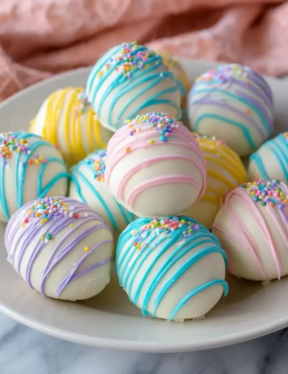Easter Egg Oreo Cookie Balls decorated for a festive celebration