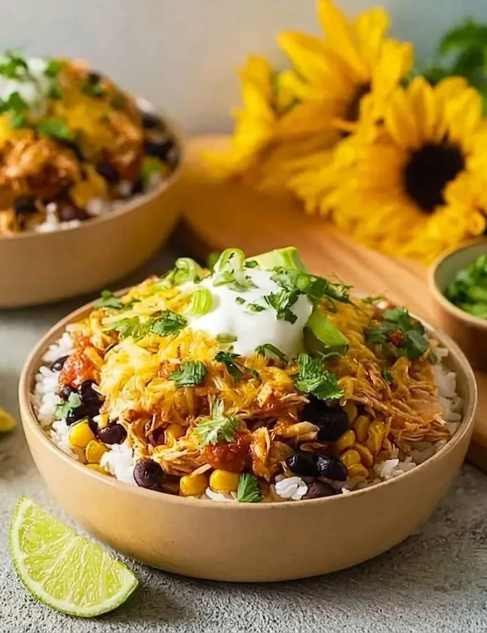 Easy Chicken Taco Rice Bowls