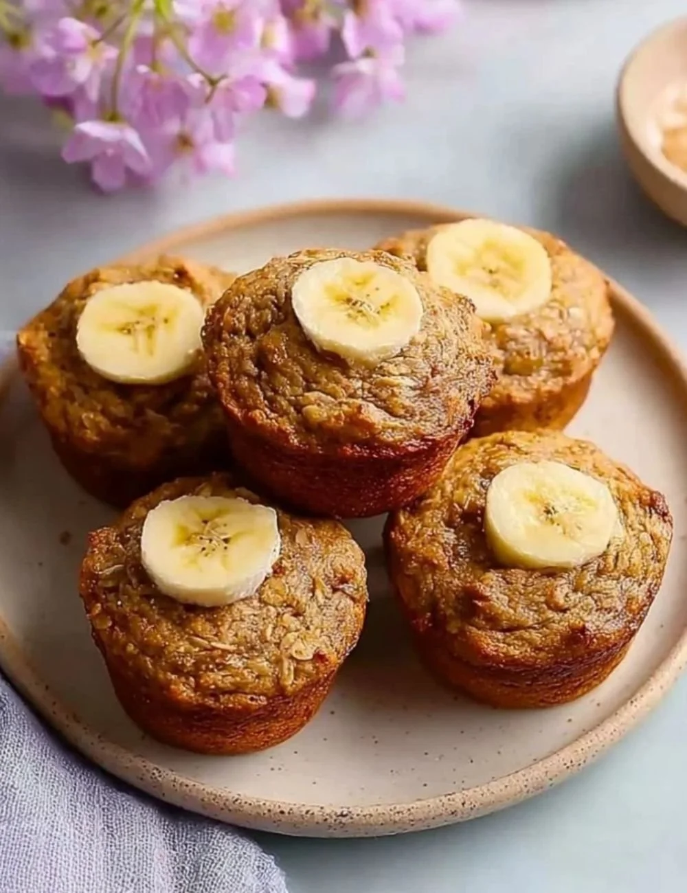 High protein banana muffins made with cottage cheese for a wholesome treat.