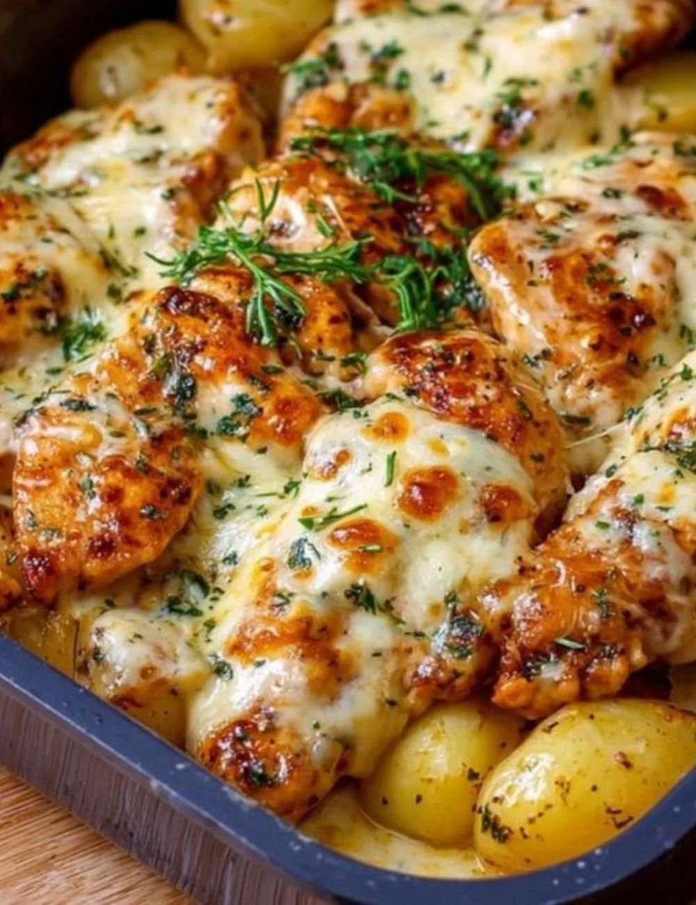 High Protein Creamy Garlic Cheesy Chicken