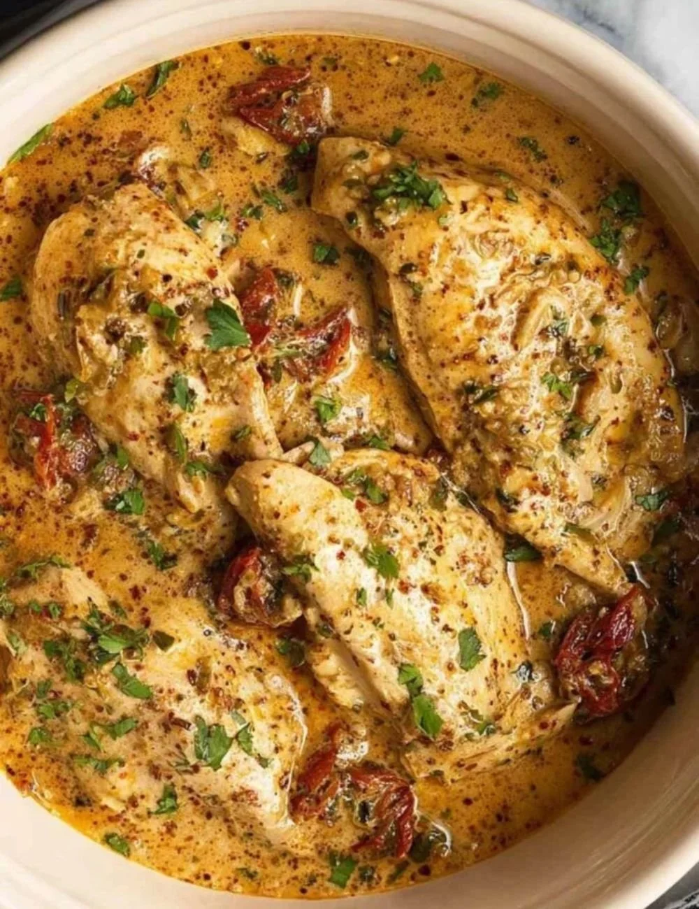 High Protein Crockpot Marry Me Chicken