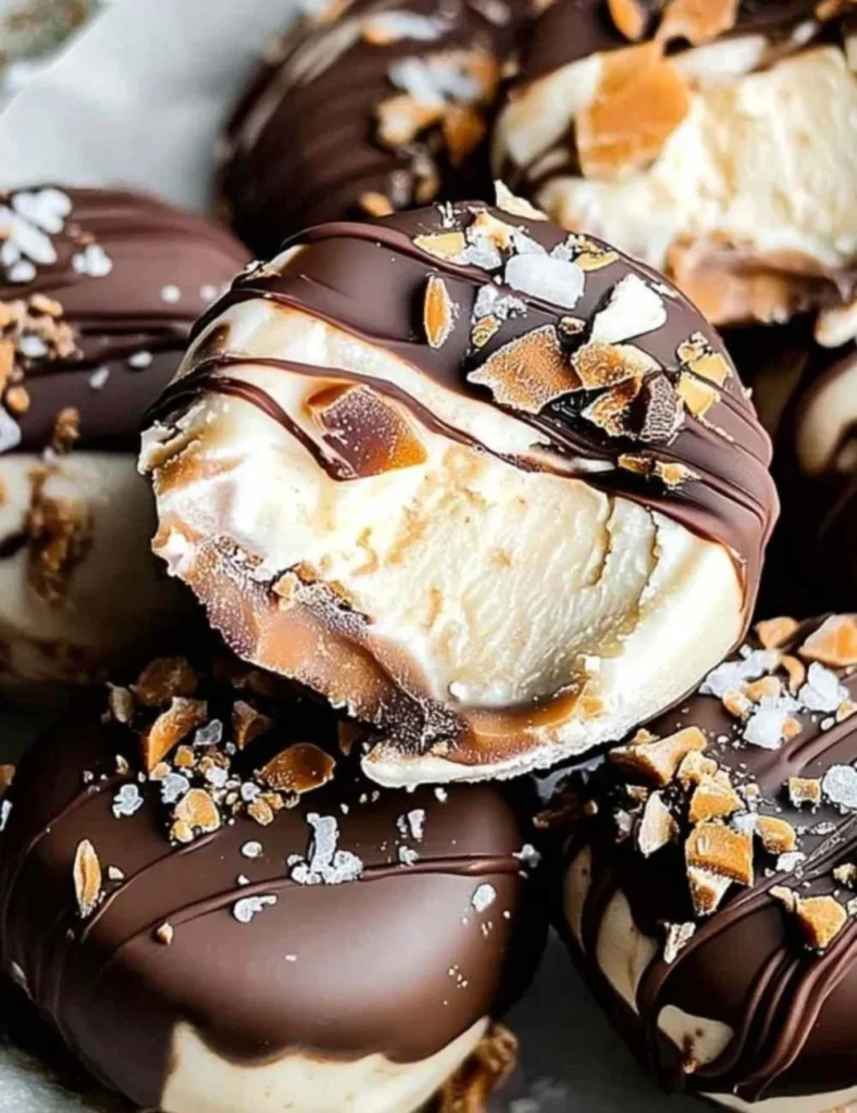 High protein frozen peanut butter Greek yogurt bites in a bowl