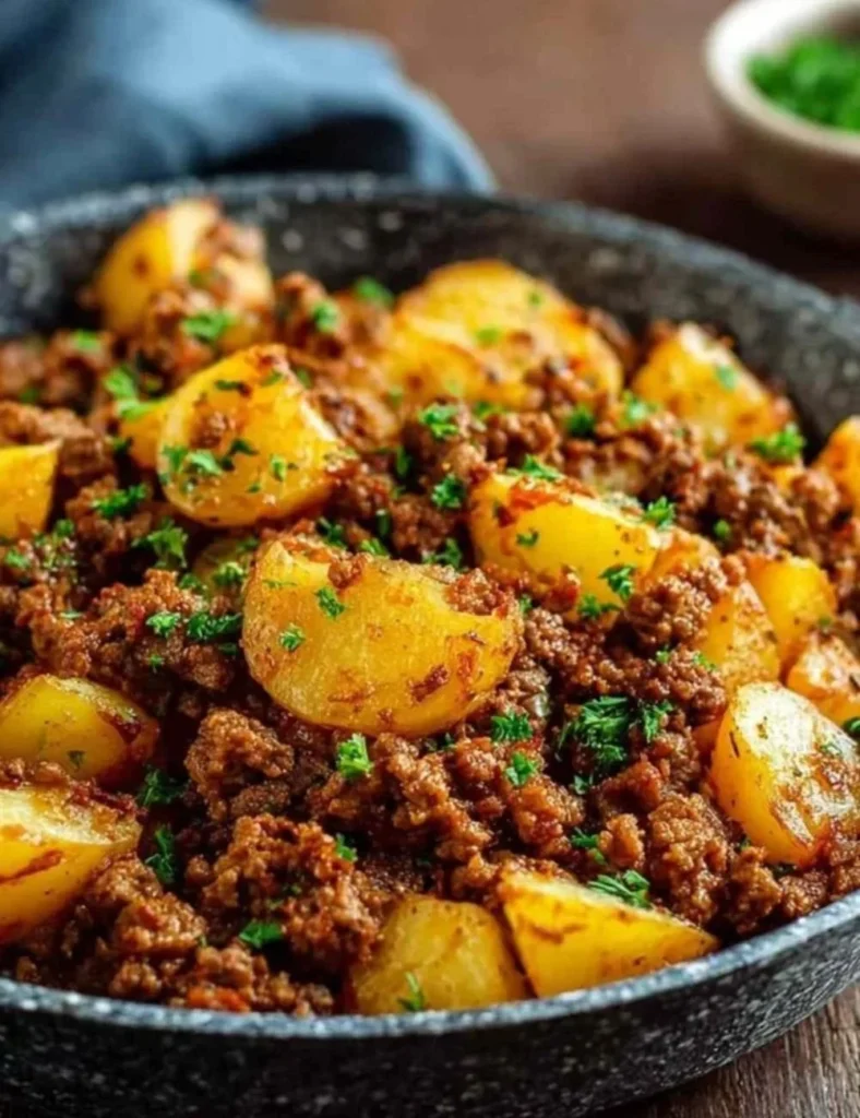 High Protein Ground Beef with Potatoes