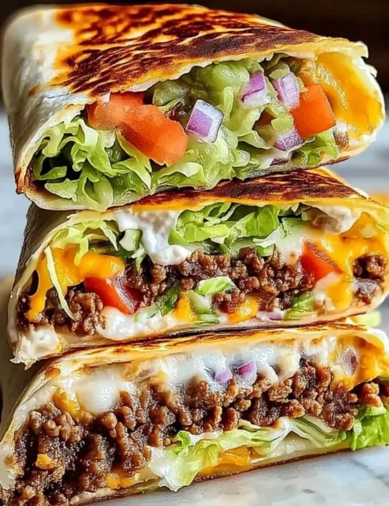 Keto Crunchwraps filled with fresh ingredients and folded for a tasty low-carb meal